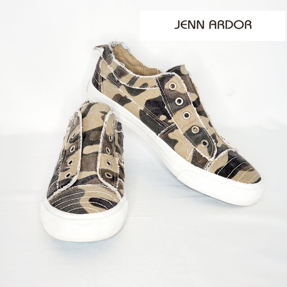 Jenn Ardor Women's Low-Top Tennis Canvas Camouflage Sneakers